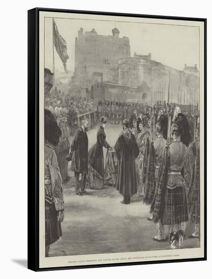Princess Louise Presenting New Colours to the Argyll and Sutherland Highlanders at Edinburgh Castle-William Heysham Overend-Framed Stretched Canvas