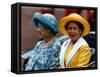 Princess Margaret and the Queen Mother Ride in an Open Carriage During the Trooping of the Colour-null-Framed Stretched Canvas