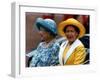 Princess Margaret and the Queen Mother Ride in an Open Carriage During the Trooping of the Colour-null-Framed Photographic Print