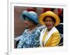 Princess Margaret and the Queen Mother Ride in an Open Carriage During the Trooping of the Colour-null-Framed Photographic Print