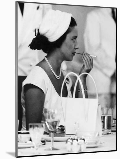 Princess Margaret at Luncheon During Her East Africa Tour in 1956-null-Mounted Photographic Print