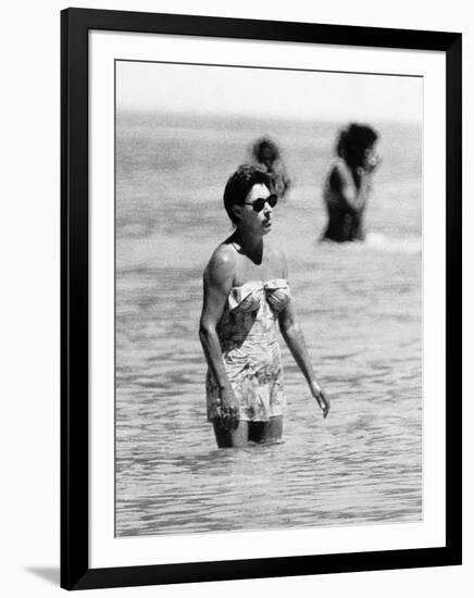 Princess Margaret on Holiday in Mustique Roddy Llewellyn is Staying on the Same Island-null-Framed Photographic Print