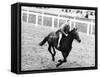 Princess Margaret Riding a Horse at Ascot Before Spectators Arrive For Meeting-null-Framed Stretched Canvas
