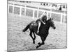 Princess Margaret Riding a Horse at Ascot Before Spectators Arrive For Meeting-null-Mounted Photographic Print