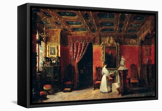 Princess Marie D'Orleans in Her Gothic Studio in the Palais des Tuileries, 1836-Prosper Lafaye-Framed Stretched Canvas
