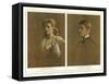 Princess Mary and the Prince of Wales-Sir John Lavery-Framed Stretched Canvas