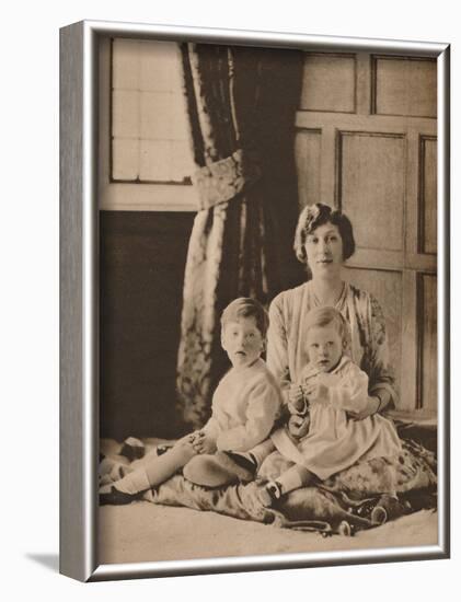 Princess Mary, Viscountess Lascelles, with her two sons, Gerald and George, 1926 (1935)-Unknown-Framed Photographic Print