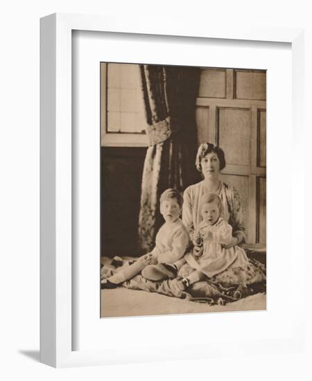 Princess Mary, Viscountess Lascelles, with her two sons, Gerald and George, 1926 (1935)-Unknown-Framed Photographic Print