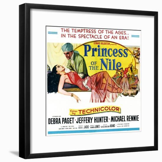 Princess of the Nile, from Left: Debra Paget, Jeffrey Hunter, 1954-null-Framed Art Print