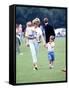 Princess of Wales with Prince Harry and Prince William at a polo match at Windsor-null-Framed Stretched Canvas