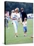 Princess of Wales with Prince Harry and Prince William at a polo match at Windsor-null-Stretched Canvas