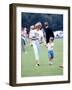 Princess of Wales with Prince Harry and Prince William at a polo match at Windsor-null-Framed Photographic Print