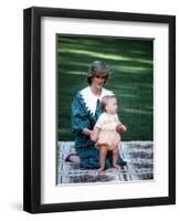 Princess of Wales with William in New Zealand, April 1983-null-Framed Premium Photographic Print