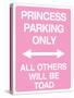 Princess Parking Only No Parking Pink Sign Poster Print-null-Stretched Canvas