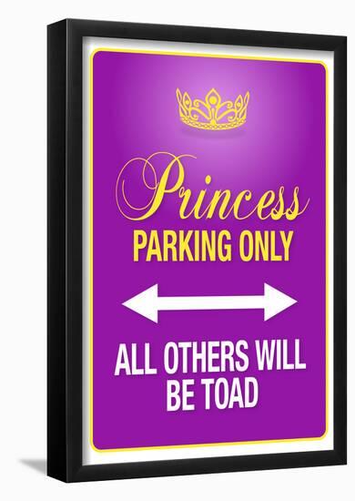 Princess Parking Only Purple Sign Poster Print-null-Framed Poster