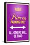 Princess Parking Only Purple Sign Poster Print-null-Framed Stretched Canvas