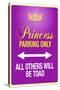 Princess Parking Only Purple Sign Poster Print-null-Stretched Canvas