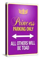 Princess Parking Only Purple-null-Stretched Canvas