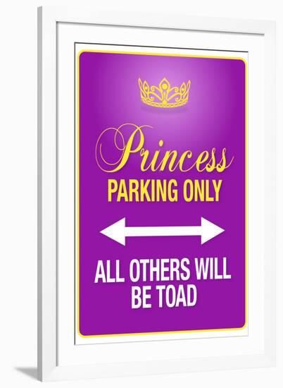 Princess Parking Only Purple-null-Framed Art Print