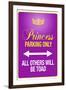 Princess Parking Only Purple-null-Framed Art Print