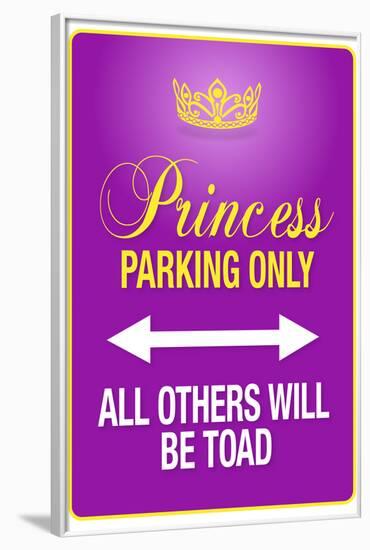 Princess Parking Only Purple-null-Framed Art Print
