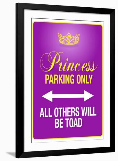 Princess Parking Only Purple-null-Framed Art Print