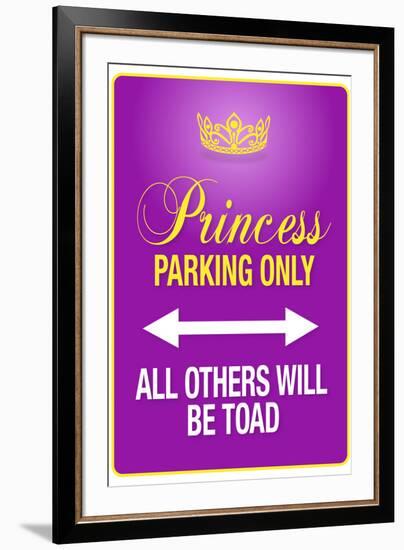 Princess Parking Only Purple-null-Framed Art Print