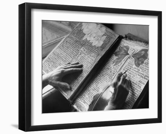 Princess Rewriting an Ancient Manuscript at the Palace of the Thurn and Taxis-null-Framed Photographic Print