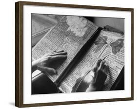 Princess Rewriting an Ancient Manuscript at the Palace of the Thurn and Taxis-null-Framed Photographic Print