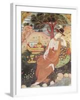 Princess Sitting in a Garden, Safavid Dynasty-null-Framed Giclee Print