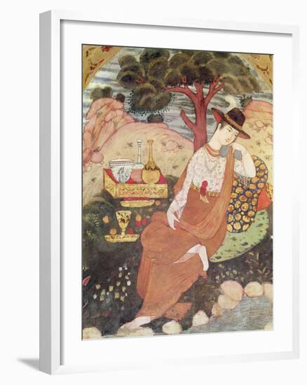 Princess Sitting in a Garden, Safavid Dynasty-null-Framed Giclee Print