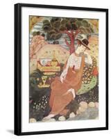 Princess Sitting in a Garden, Safavid Dynasty-null-Framed Giclee Print