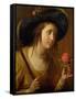 Princess Sophia of Bohemia (1630-1714), Mother of George I as a Shepherdess-Gerrit van Honthorst-Framed Stretched Canvas