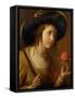 Princess Sophia of Bohemia (1630-1714), Mother of George I as a Shepherdess-Gerrit van Honthorst-Framed Stretched Canvas