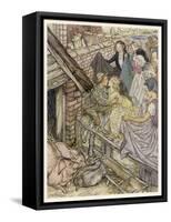 Princess, Swineherd Kiss-Arthur Rackham-Framed Stretched Canvas