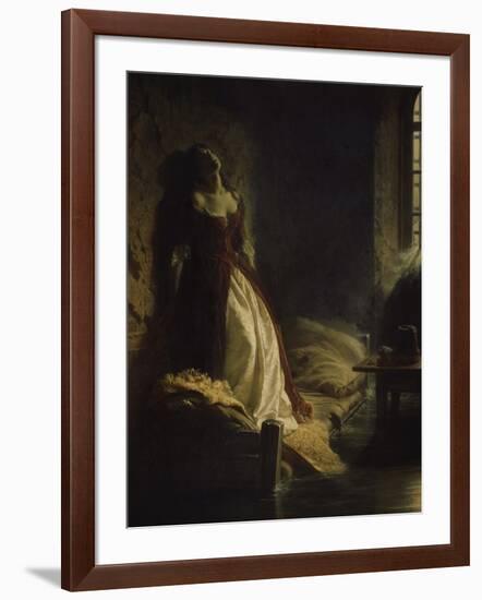 Princess Tarakanov in the Dungeon, 1776. Painted in 1864-Konstantin Dimitr Flawitzky-Framed Giclee Print