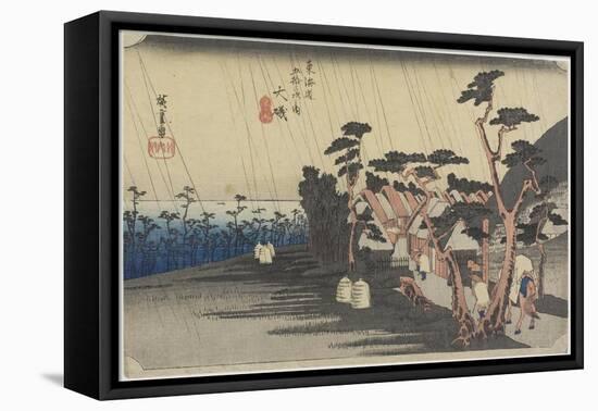 Princess Tora's Rain, Oiso, C. 1833-Utagawa Hiroshige-Framed Stretched Canvas