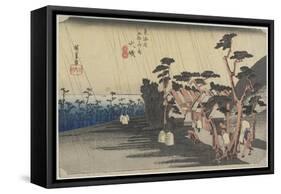 Princess Tora's Rain, Oiso, C. 1833-Utagawa Hiroshige-Framed Stretched Canvas