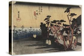 Princess Tora's Rain, Oiso, C. 1833-Utagawa Hiroshige-Stretched Canvas