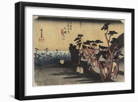 Princess Tora's Rain, Oiso, C. 1833-Utagawa Hiroshige-Framed Giclee Print