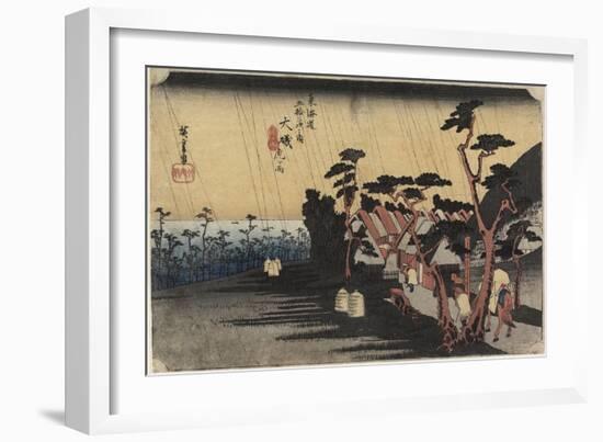 Princess Tora's Rain, Oiso, C. 1833-Utagawa Hiroshige-Framed Giclee Print