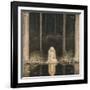 Princess Tuvstarr Is Still Sitting There Wistfully Looking into the Water, 1913-John Bauer-Framed Giclee Print