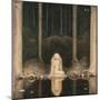 Princess Tuvstarr Looking at the Water of the Lake with Nostalgia, 1913 (W/C on Paper)-John Bauer-Mounted Giclee Print