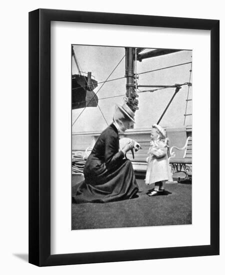 Princess Victoria (1868-193) with Prince Olav of Norway (1903-199), 1908-null-Framed Giclee Print