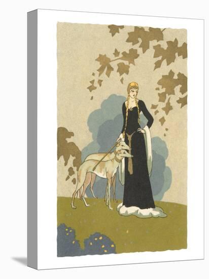 Princess with Whippets-null-Stretched Canvas
