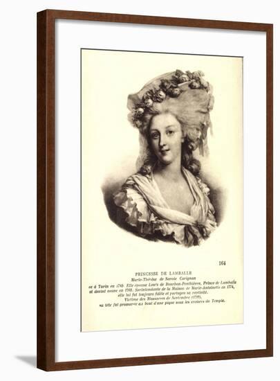 Princesse De Lamballe, Marie Thérese De Savoie-null-Framed Giclee Print