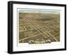 Princeton, Illinois - Panoramic Map-Lantern Press-Framed Art Print