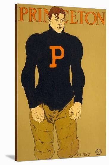 Princeton Poster, Burly Football Player-null-Stretched Canvas