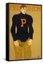 Princeton Poster, Burly Football Player-null-Framed Stretched Canvas