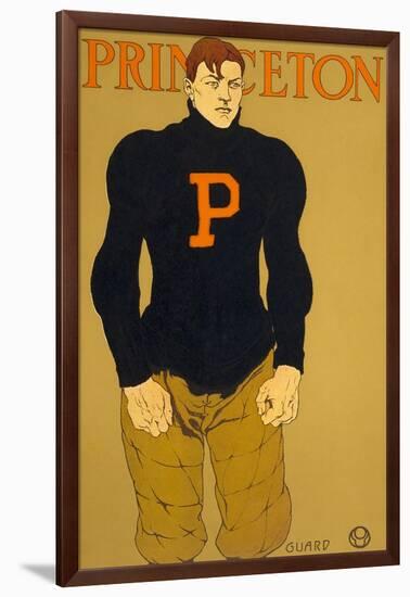 Princeton Poster, Burly Football Player-null-Framed Art Print